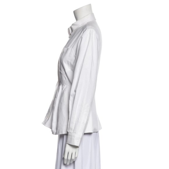 Pushbutton Structured White Button Up - Picture 3 of 3